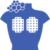 Torso with bubbles icon representing clean shaven skin.