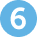 A blue circle enclosing a white number 6