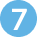 A blue circle enclosing a white number 7