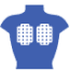 Torso icon wearing Optune Lua device representing wearing the device.