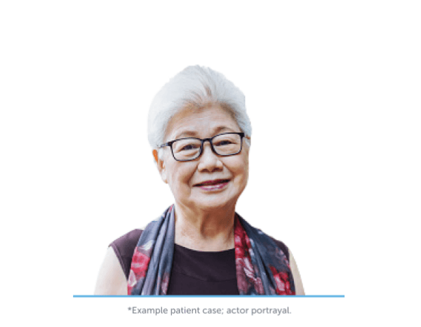 Patient profile of Laura, a 73-year- old Optune Lua user with metastatic non-small cell lung cancer.