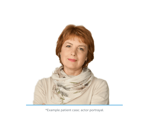 Patient profile of Susan, a 60-year- old Optune Lua user with metastatic non-small cell lung cancer.