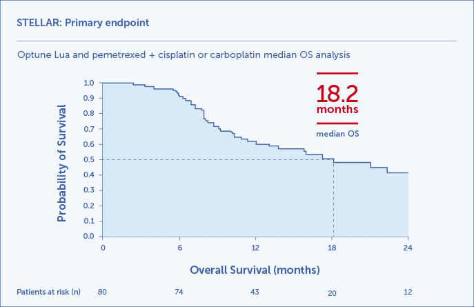 Efficacy chart showing primary endpoint results with comparative data presented in a clear bar graph format