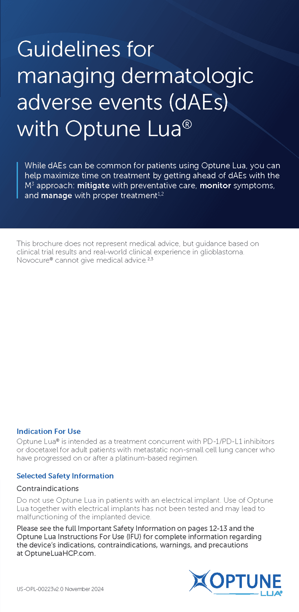 Management guidelines for dermatologic adverse events document cover page with a medical professional illustration