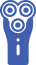 Simple black and white icon of a razor for shaving