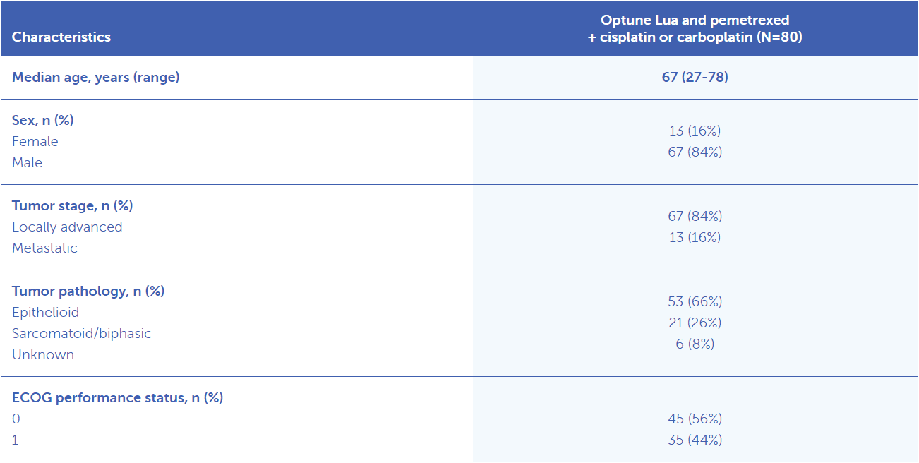 Baseline patient data and tumor volume graph for medical analysis